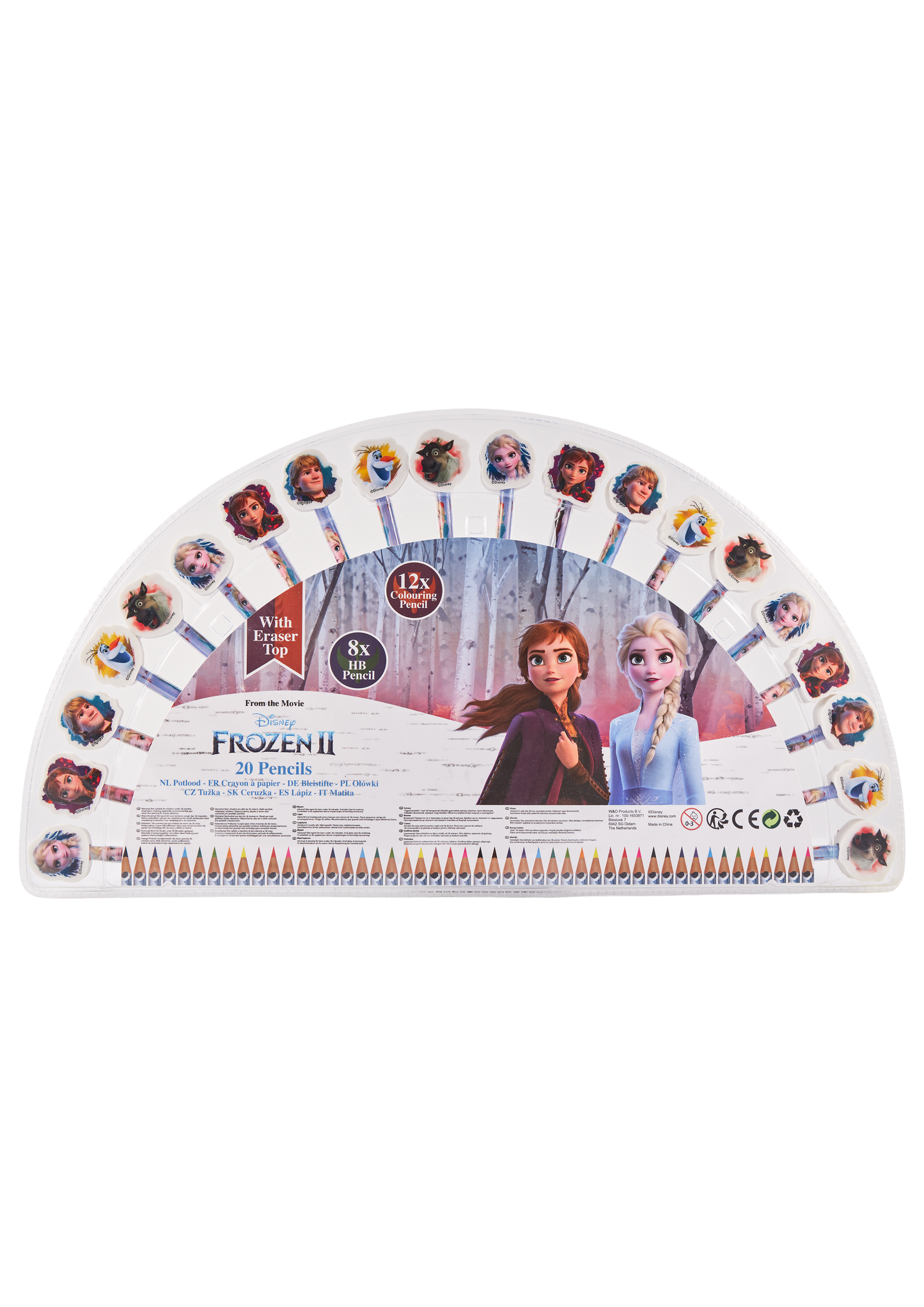 Frozen 2 20 pc pencil set - 12 colored pencils+8 pencils