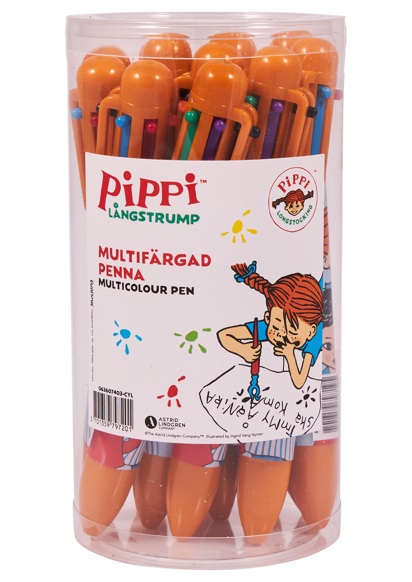 Pippi & Hr. Nilsson multifarvepen i 12 stk. i display