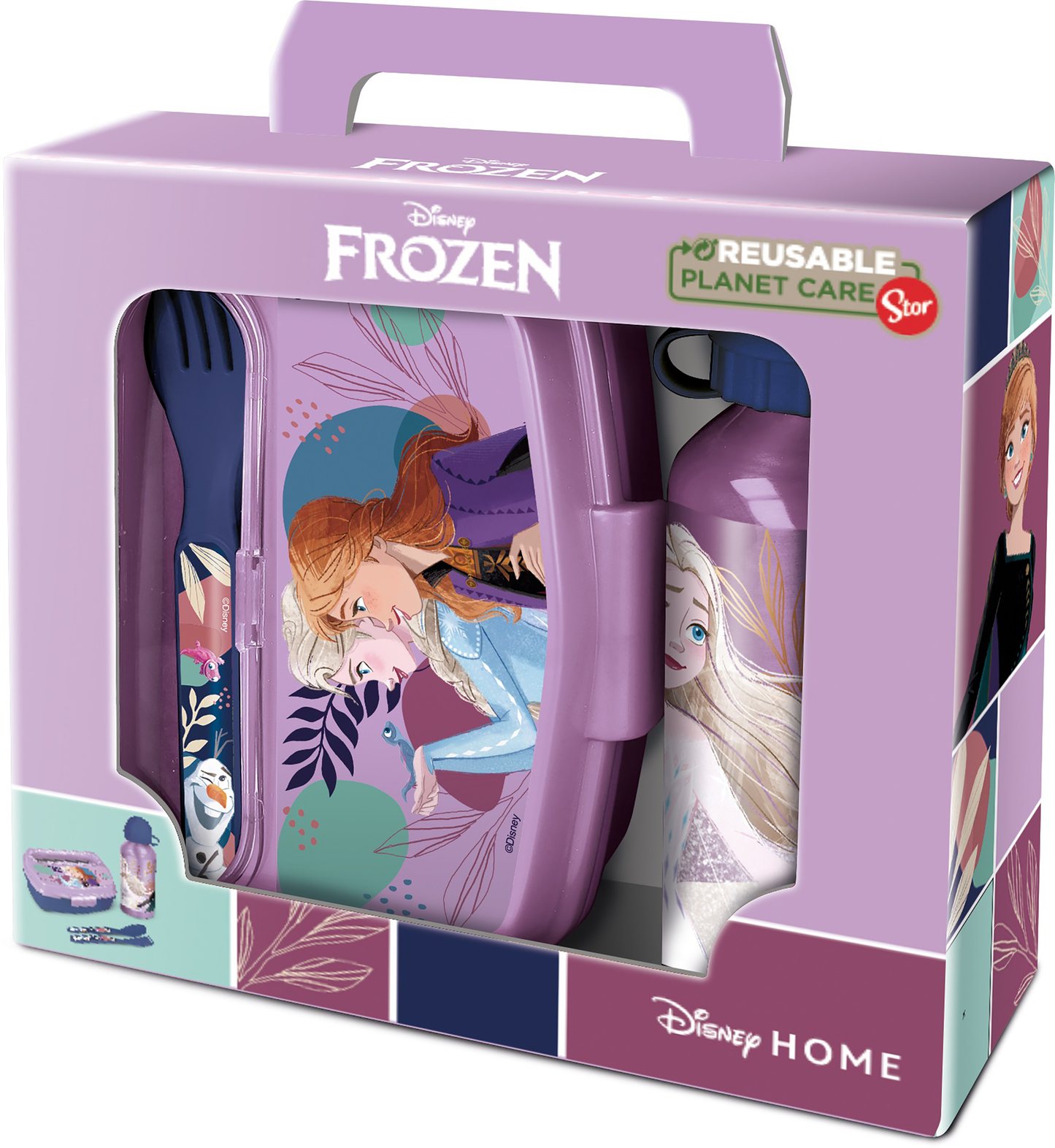 Disney Frost lunch box set w. Aluminum bottle & cutlery