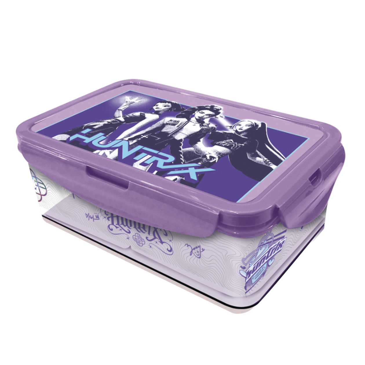 KPop Demon Hunters lunch box with multiple compartments, 21x13x7 cm