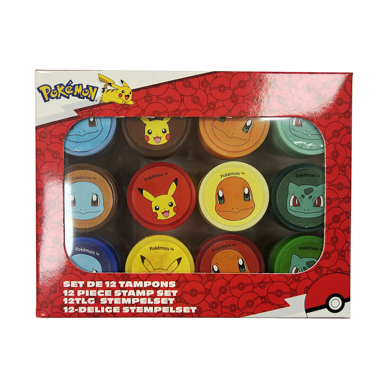 POKÉMON, 12-pak stempel sæt (4 designs)