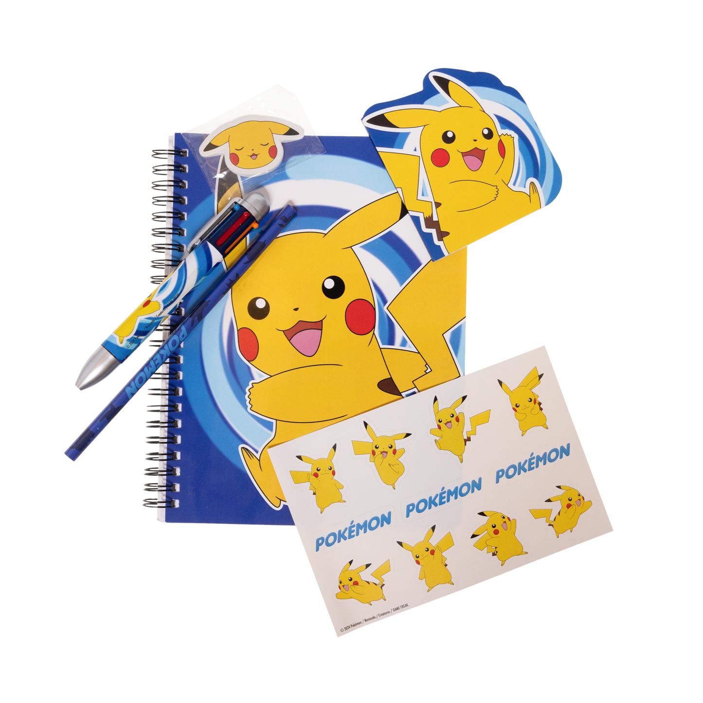 Pokémon Skrivesæt med 60 sider A5 ark + multi farvet kuglepen