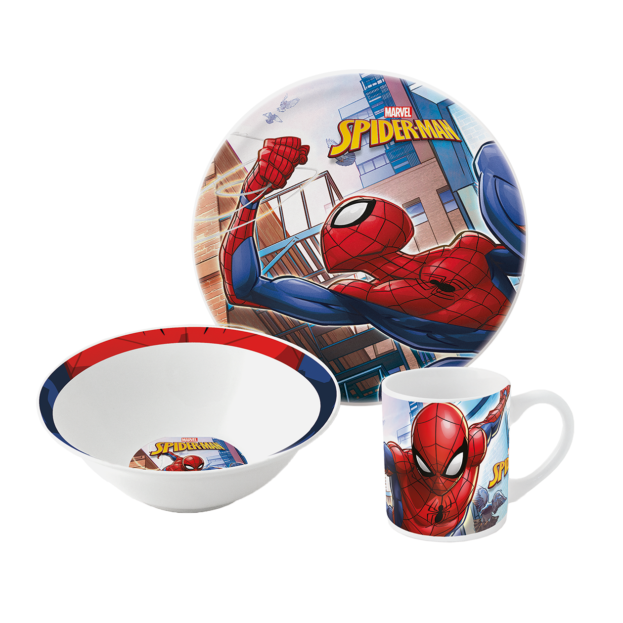Spiderman 3 st. keramisk matsalsset