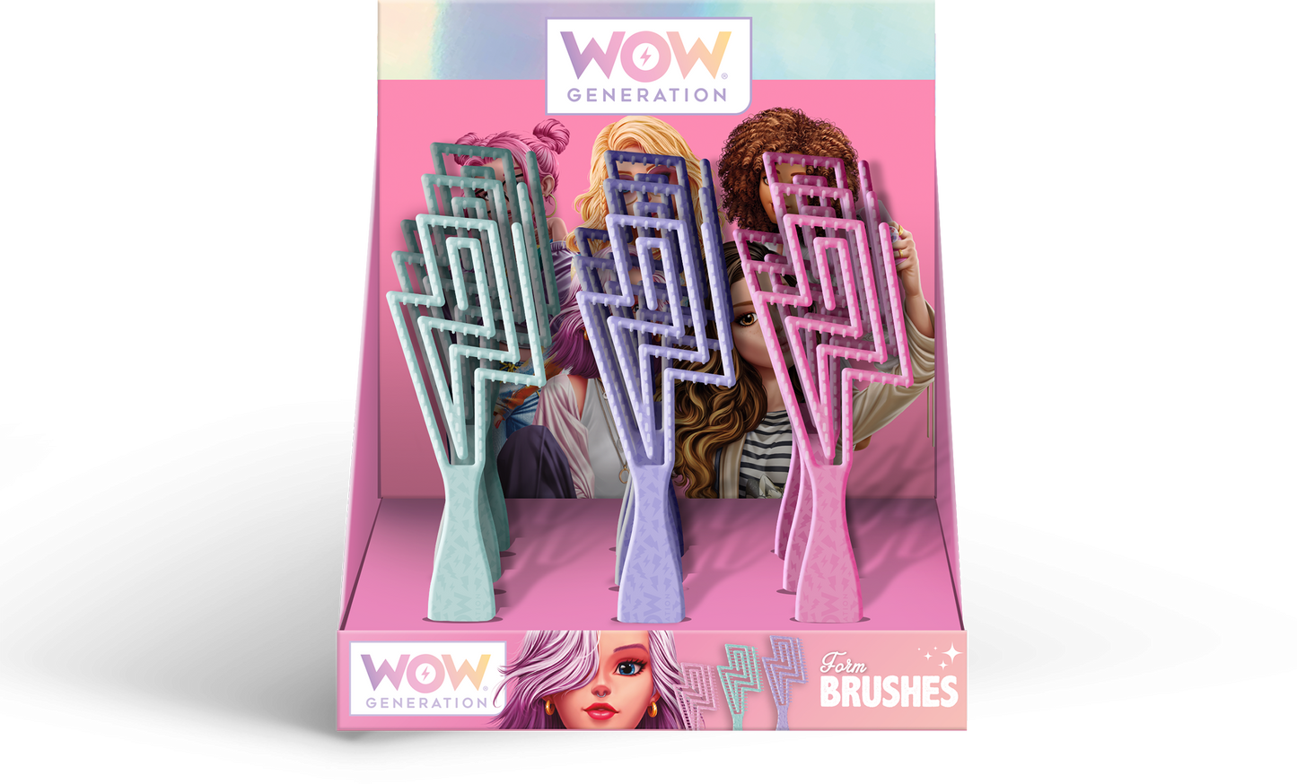 WOW® Generation, Thunder hairbrush, 3 designs ass