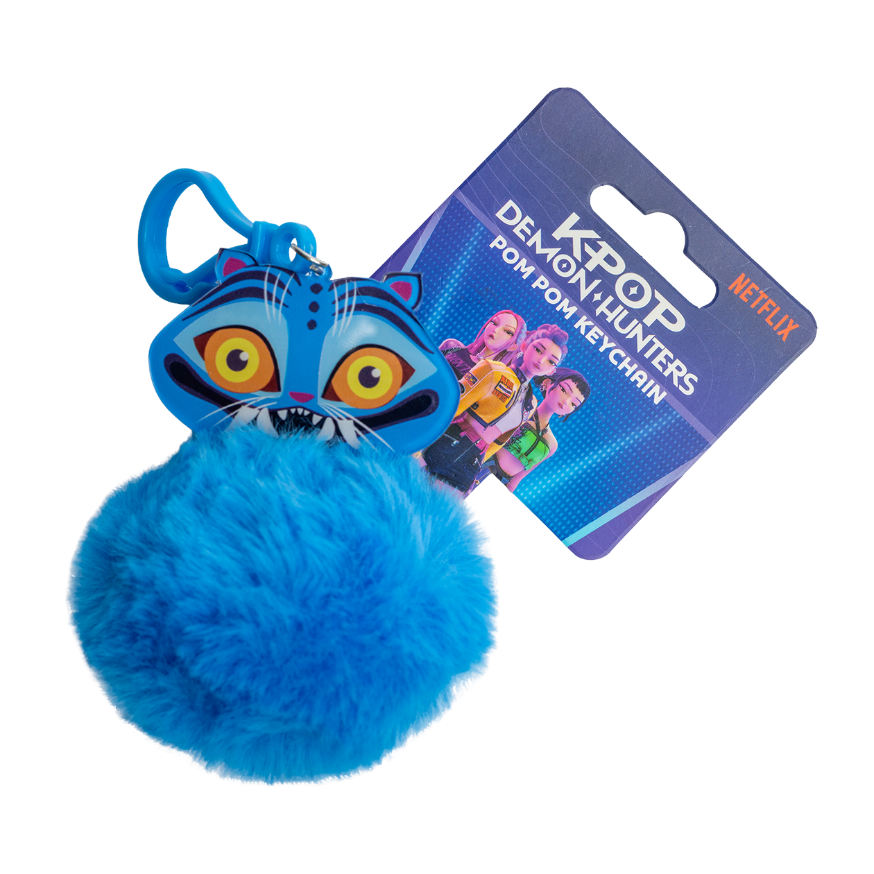 KPop Demon Hunters Pom Pom Keychain, 10 pcs/CDU - Derpy Tiger