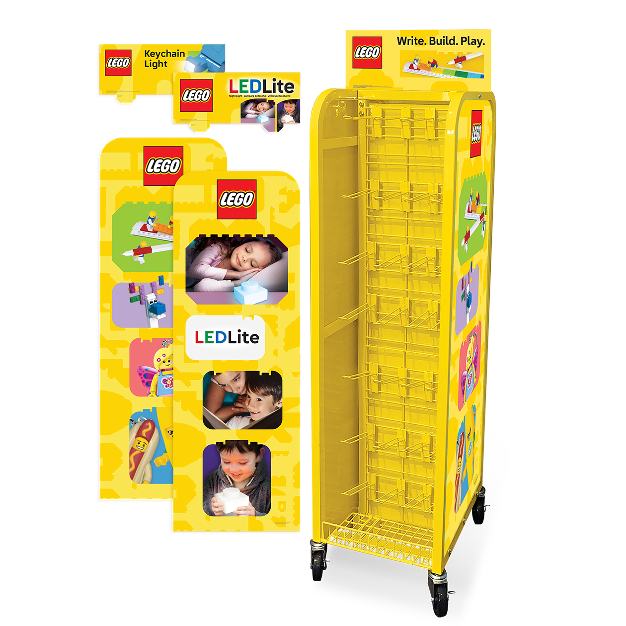 LEGO Gulvdisplay 2-sidet, B38xH135xD45 cm, TOM