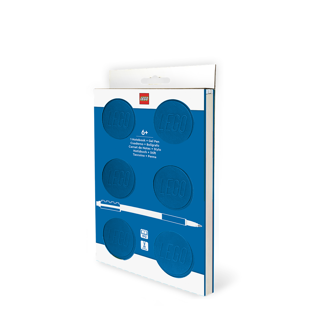 LEGO® Låsbart Anteckningsblock 2x3 Klossdesign med Gelpenna 192p, BLÅ