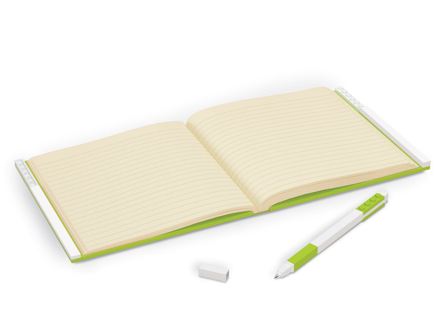 LEGO notesbog med gel pen lime