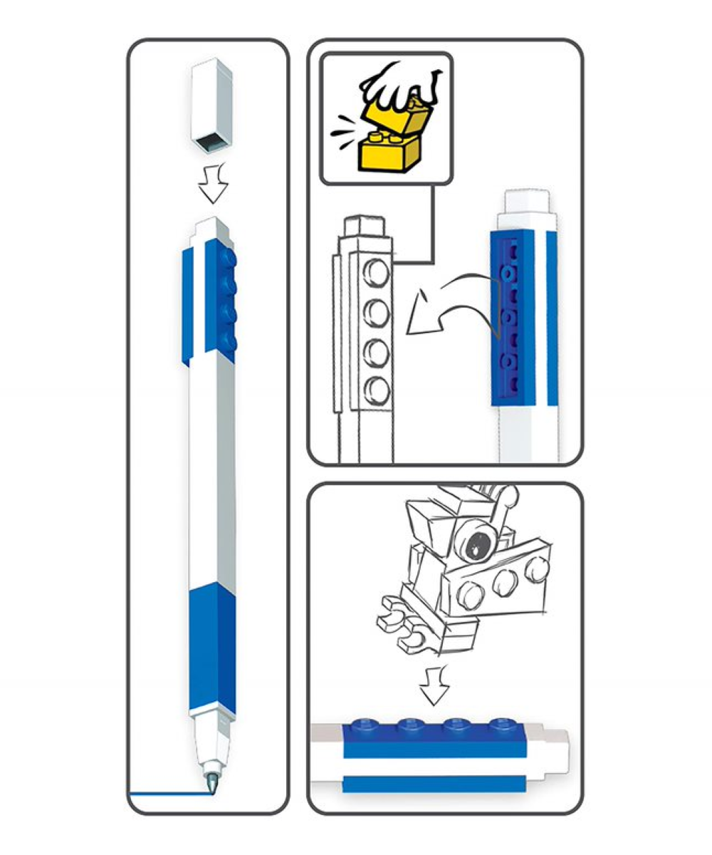 LEGO gel pen, 1 stk blå i box