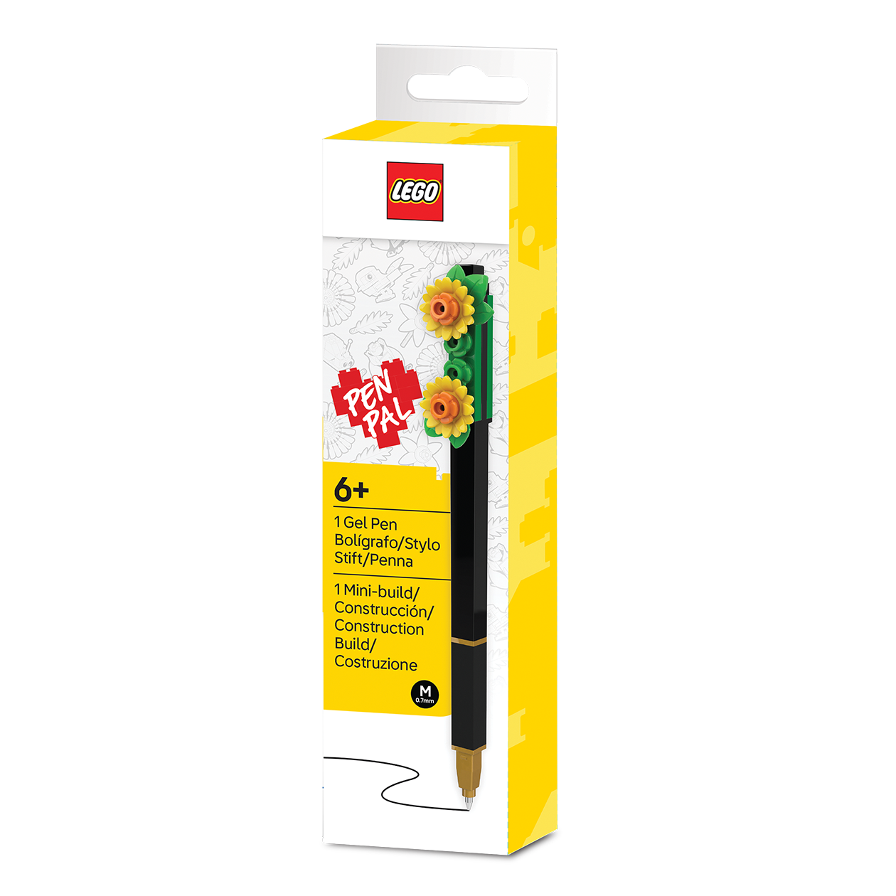 LEGO® Gel Pen med byggeklods topper Botanicals, Gul blomst