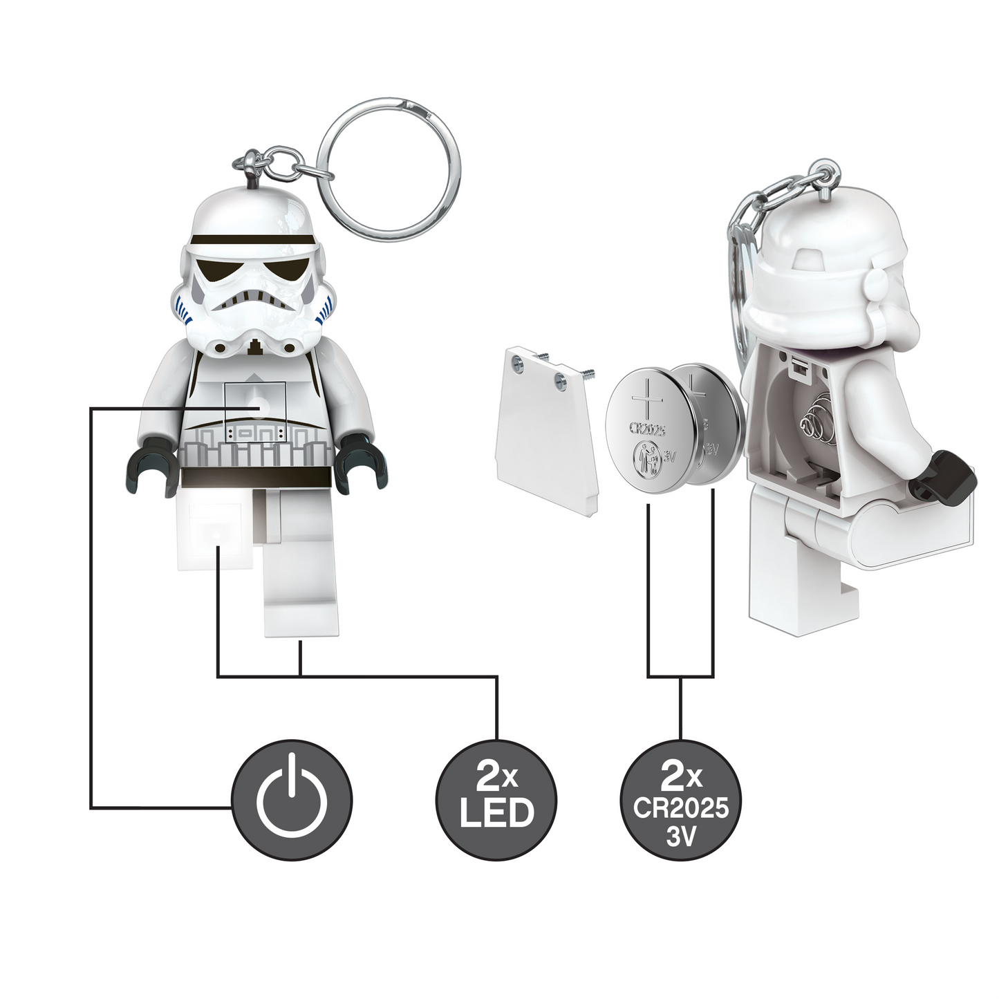 LEGO Star Wars Storm Trooper nyckelring med LED-ljus