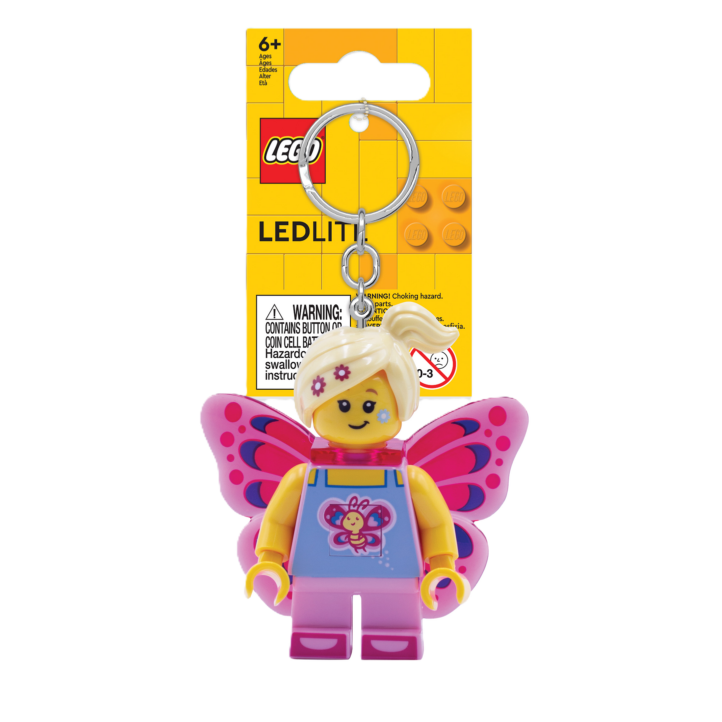 LEGO Sommerfugl Pigen LED Nøglering
