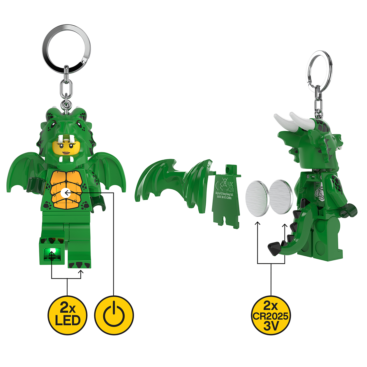 LEGO® Minifigures™Keychain Light Green Dragon Girl