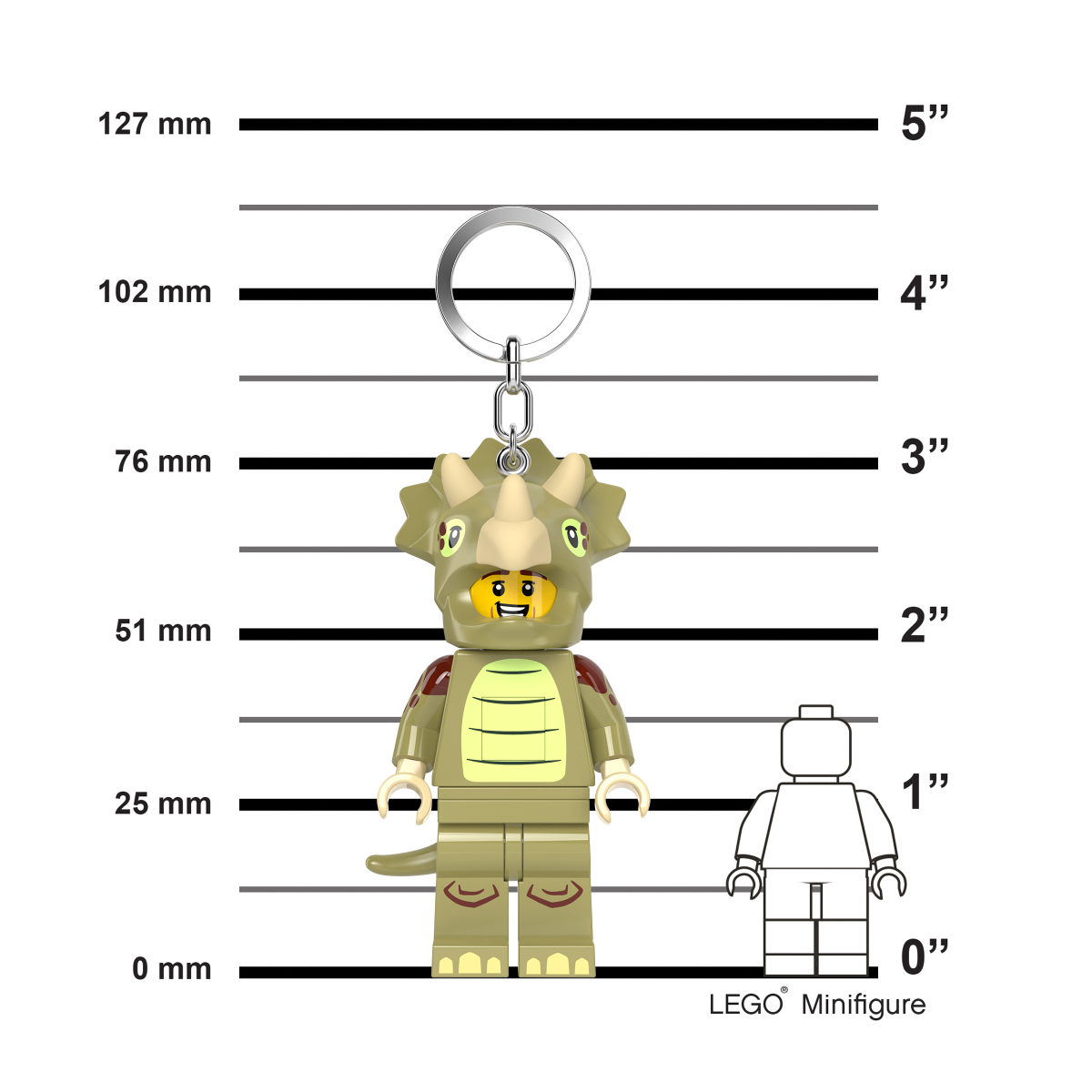 LEGO® Minifigurines™ Keychain Light Triceratops Costume Fan