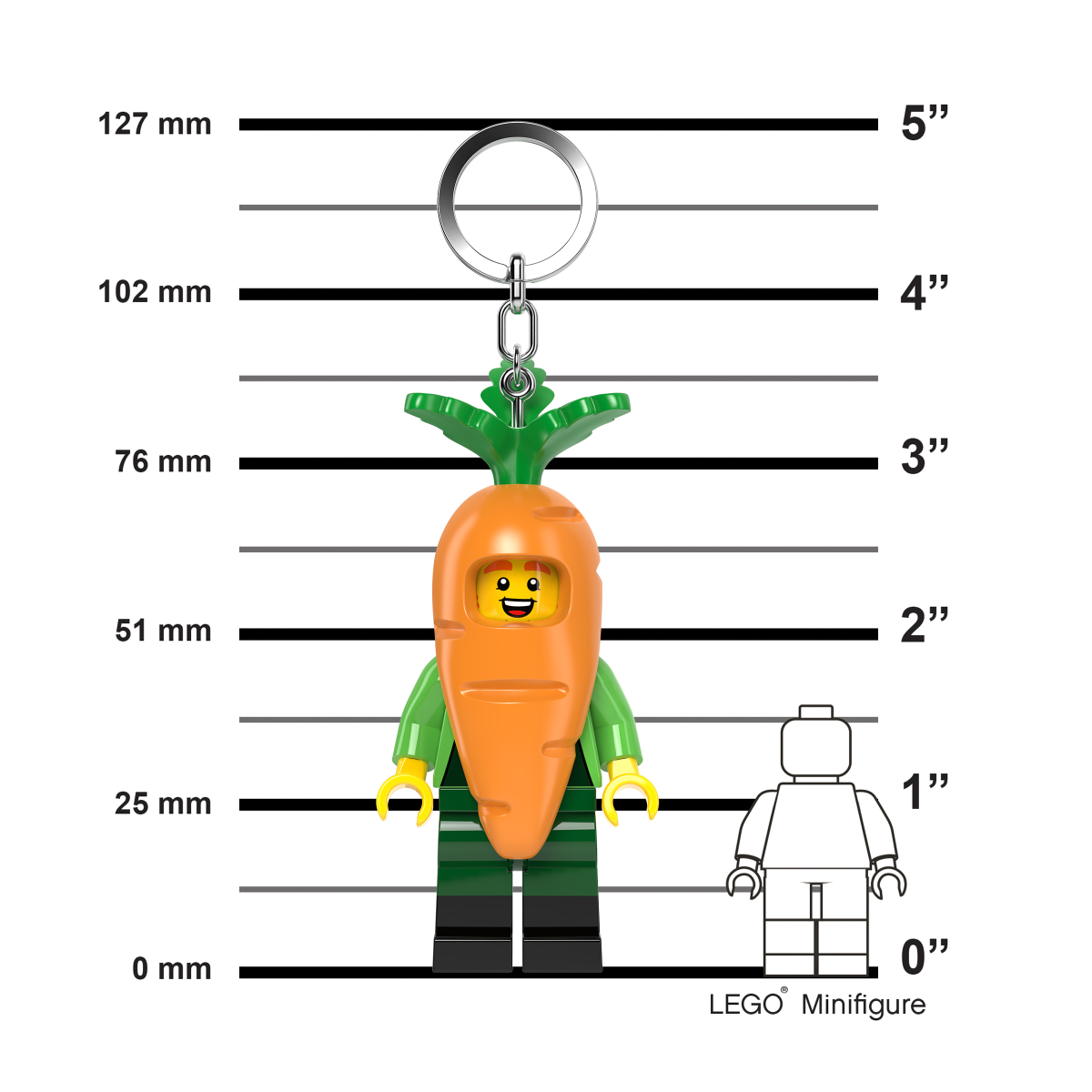 LEGO® Minifigures™ Nyckelring Lätt morotsmaskot
