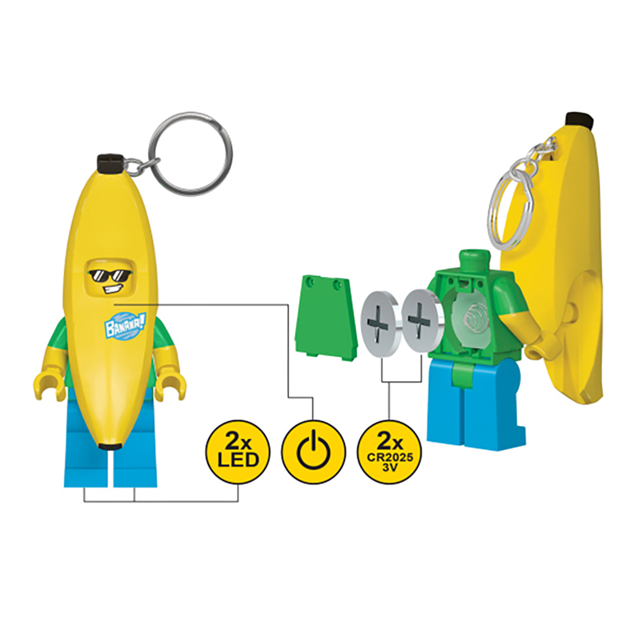 LEGO Bananfyr LED Nøglering