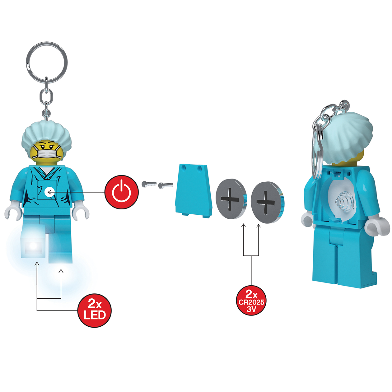 LEGO® LED Nøglering Kirurg