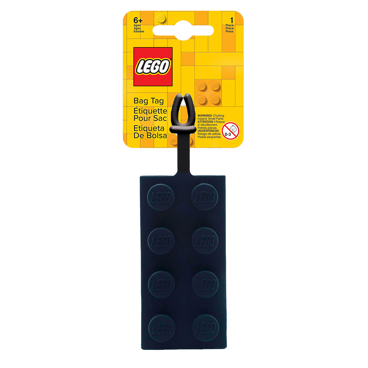 LEGO® Bag Tag/Luggage tag BLACK packed on printed card