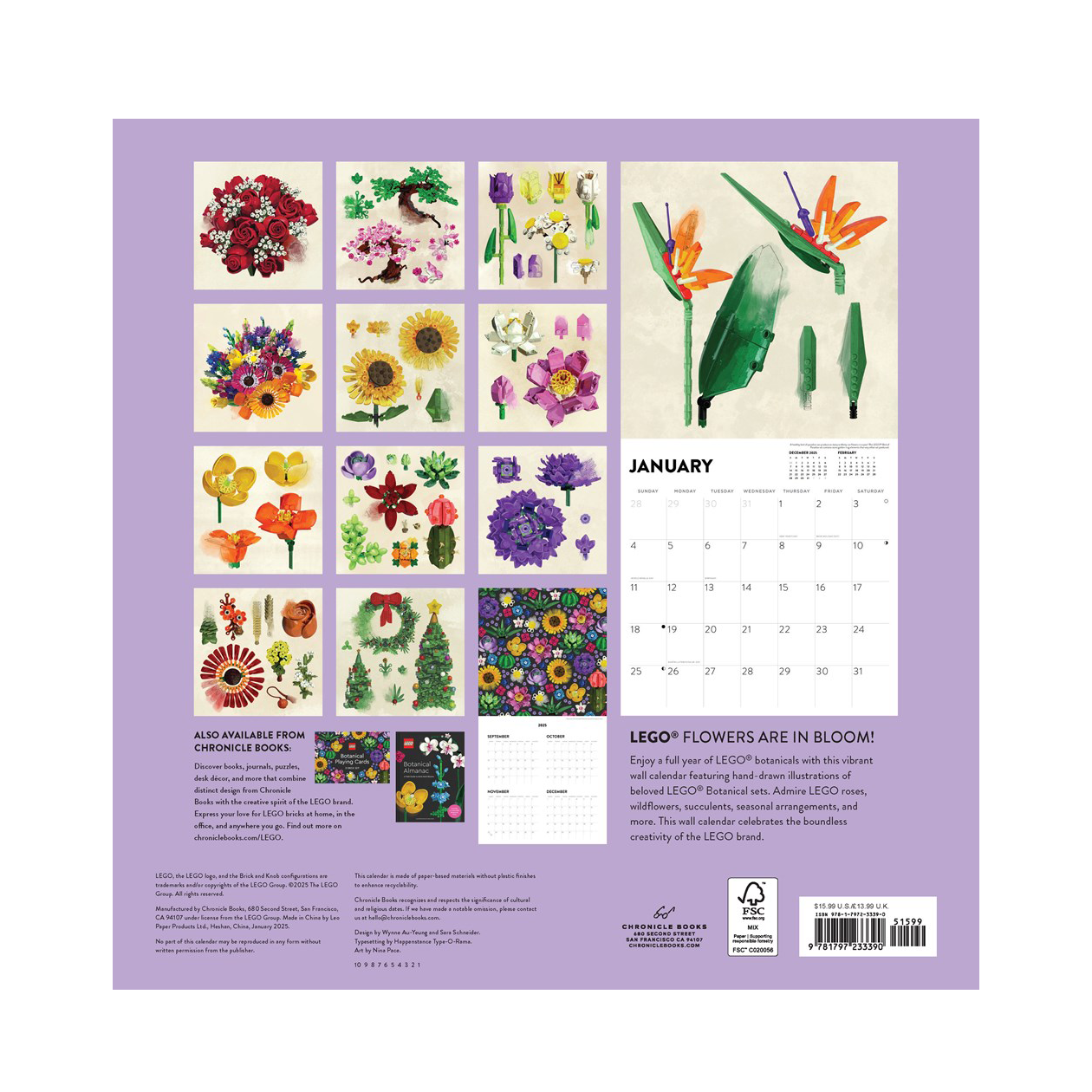LEGO®Vægkalender 2026 - Botaniske Blomster