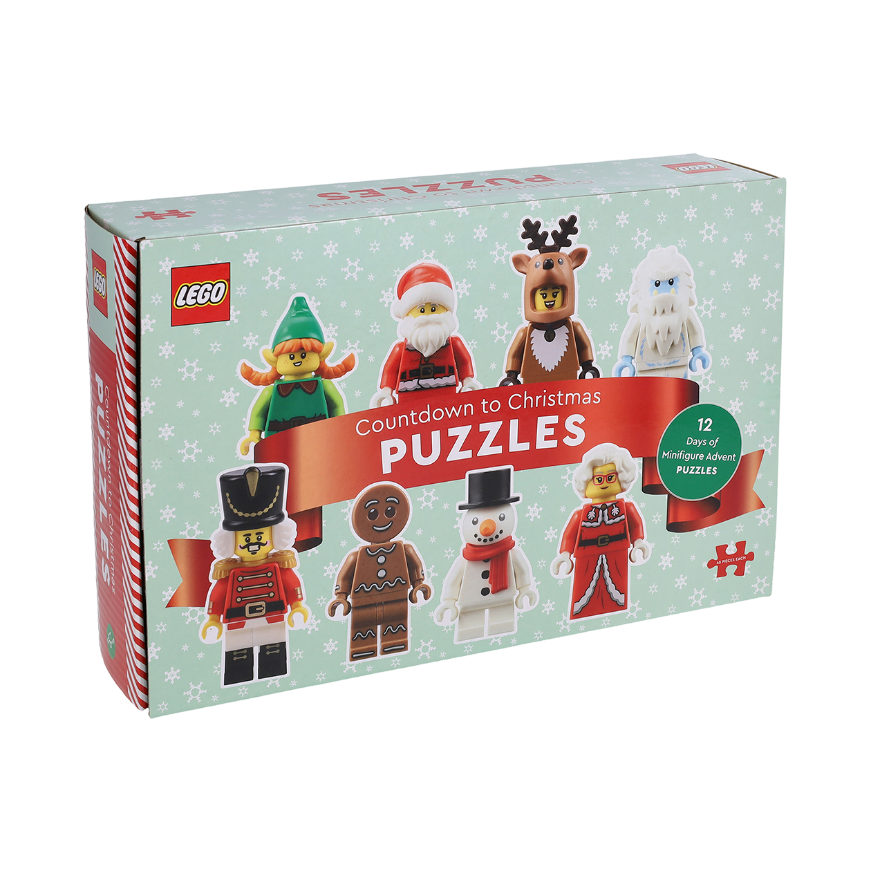 LEGO® Nedtælling til Jul Puslespil: 12 Dage med Minifigur Advent Puslespil - 12x48 brikker