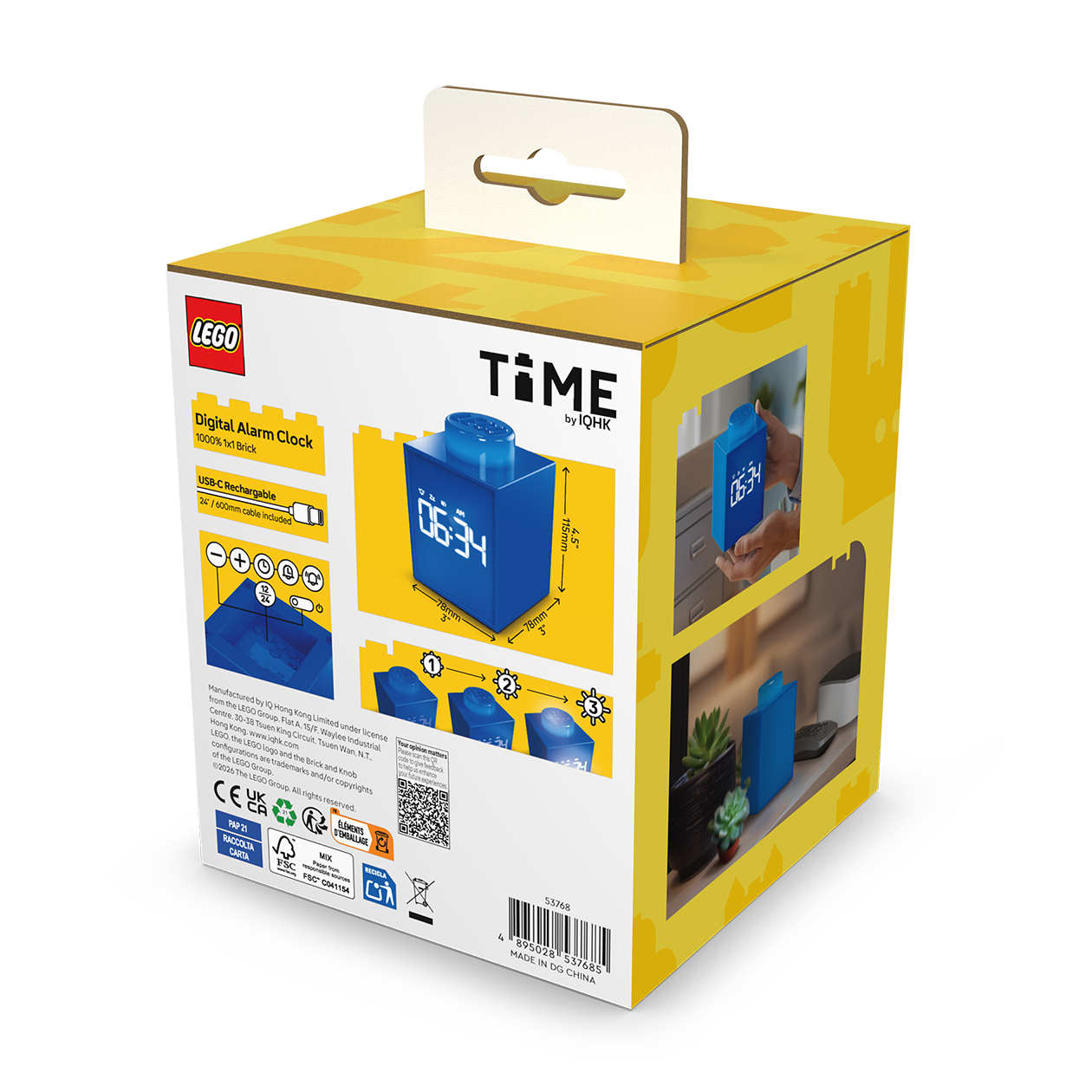 LEGO® TIME Vækkeur 1x1 Klods BLÅ