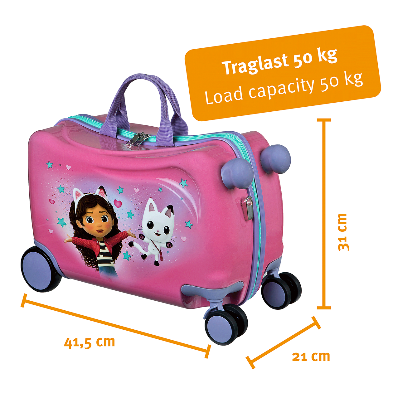 Gabby's Dollhouse ride-on trolley i polycarbonat