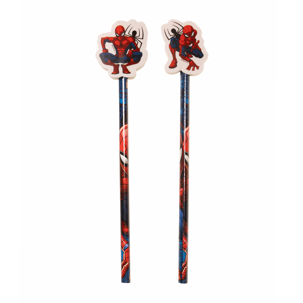 Spiderman 2 st. pennor med suddgummi högst upp