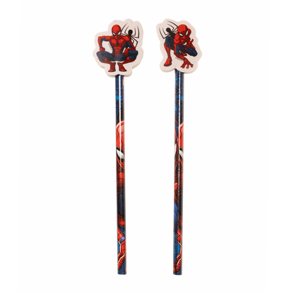 Spiderman 2 st. pennor med suddgummi högst upp