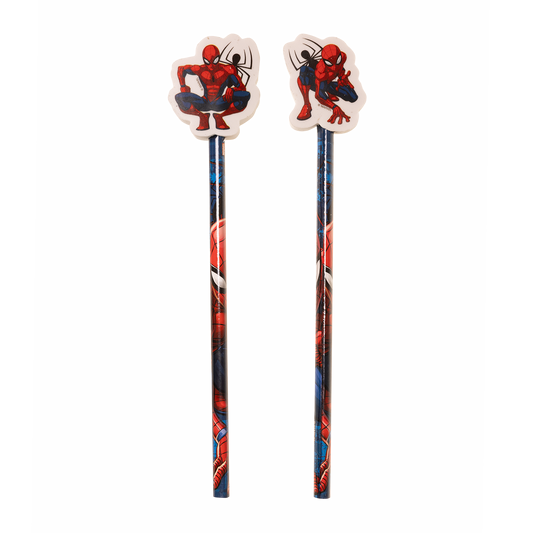 Spiderman 2 st. pennor med suddgummi högst upp