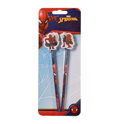 Spiderman 2 st. pennor med suddgummi högst upp