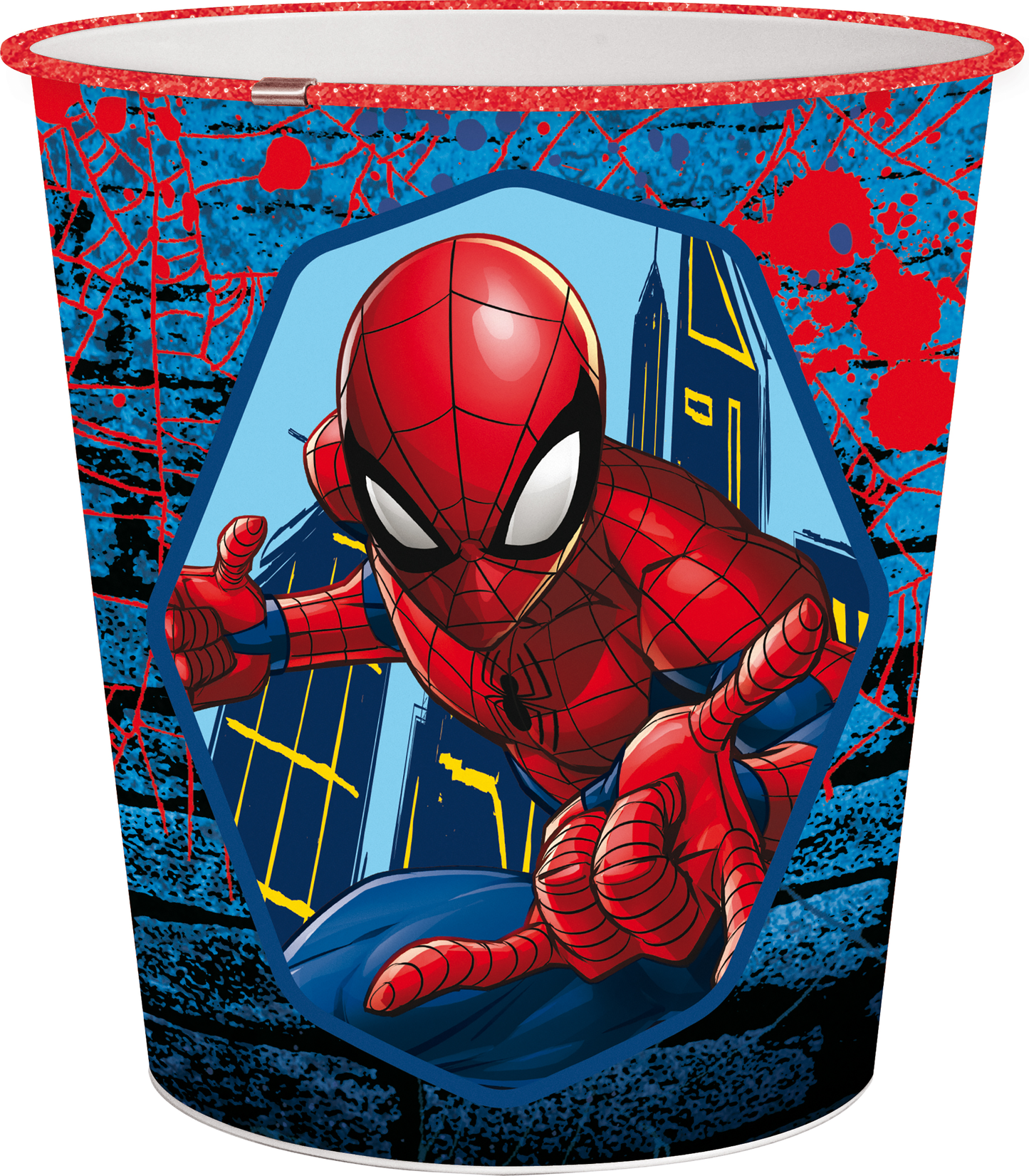 Spiderman skraldespand, dia.21 cm - H 22.5 cm
