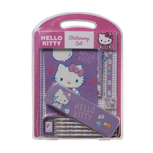 HELLO KITTY, Skrivesæt med metal penalhus og notesbog
