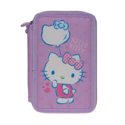 HELLO KITTY, fyldt penalhus, 3 rum