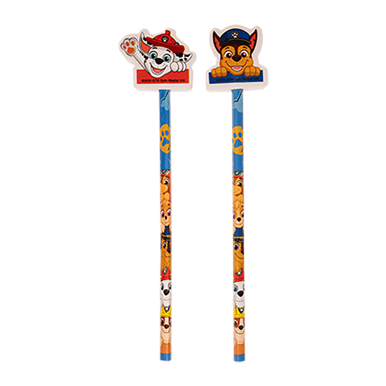 Paw Patrol 2 uspidsede blyanter med viskelæder på toppen