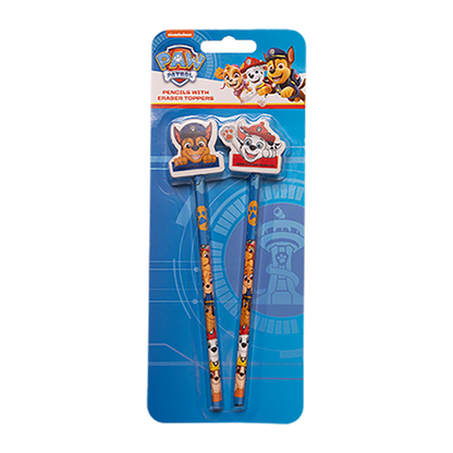 Paw Patrol 2 uspidsede blyanter med viskelæder på toppen