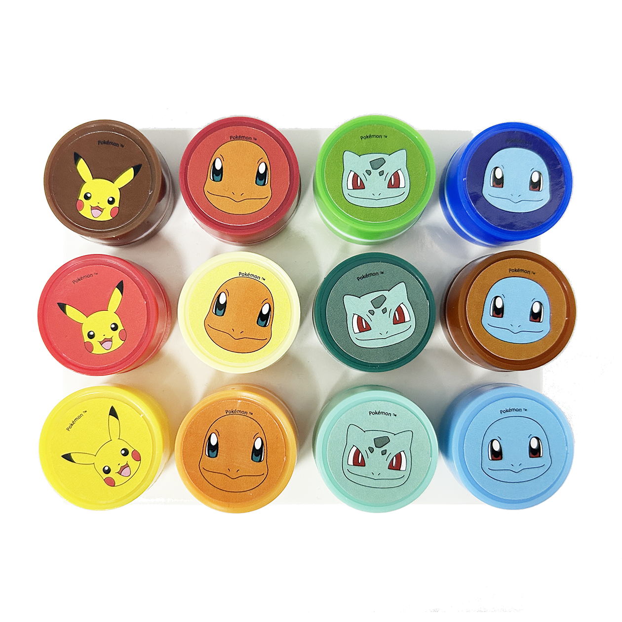 POKÉMON, 12-pak stempel sæt (4 designs)