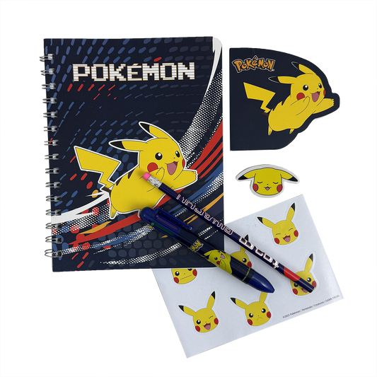 POKÉMON, 6-pak skrivesæt med A5 notesbog