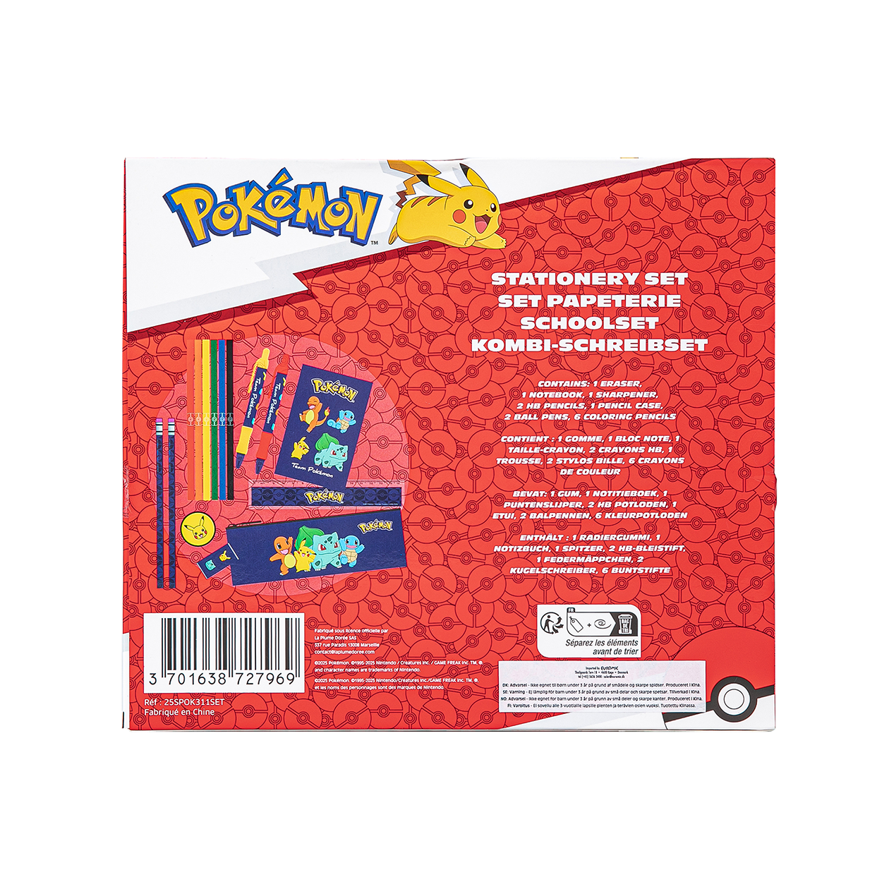 POKÉMON Writing set with pencil case