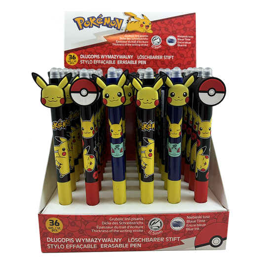 POKÉMON, Display af 36 Sletbare Gelpenne