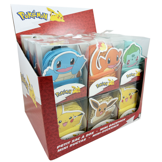 POKÉMON, Mini rygsæk med karabinhage, H10,5 cm - 24 stk./CDU