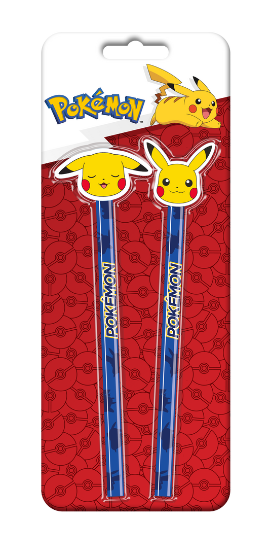 Pokémon 2 st. pennor med suddgummi högst upp