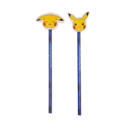 Pokemon 2 pcs. pencils with erasers at the top