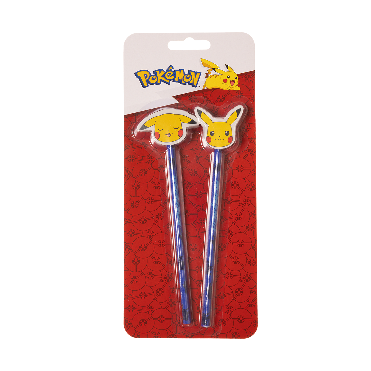 Pokemon 2 pcs. pencils with erasers at the top