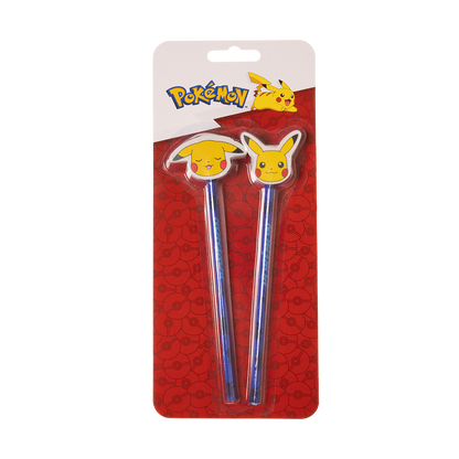 Pokemon 2 pcs. pencils with erasers at the top
