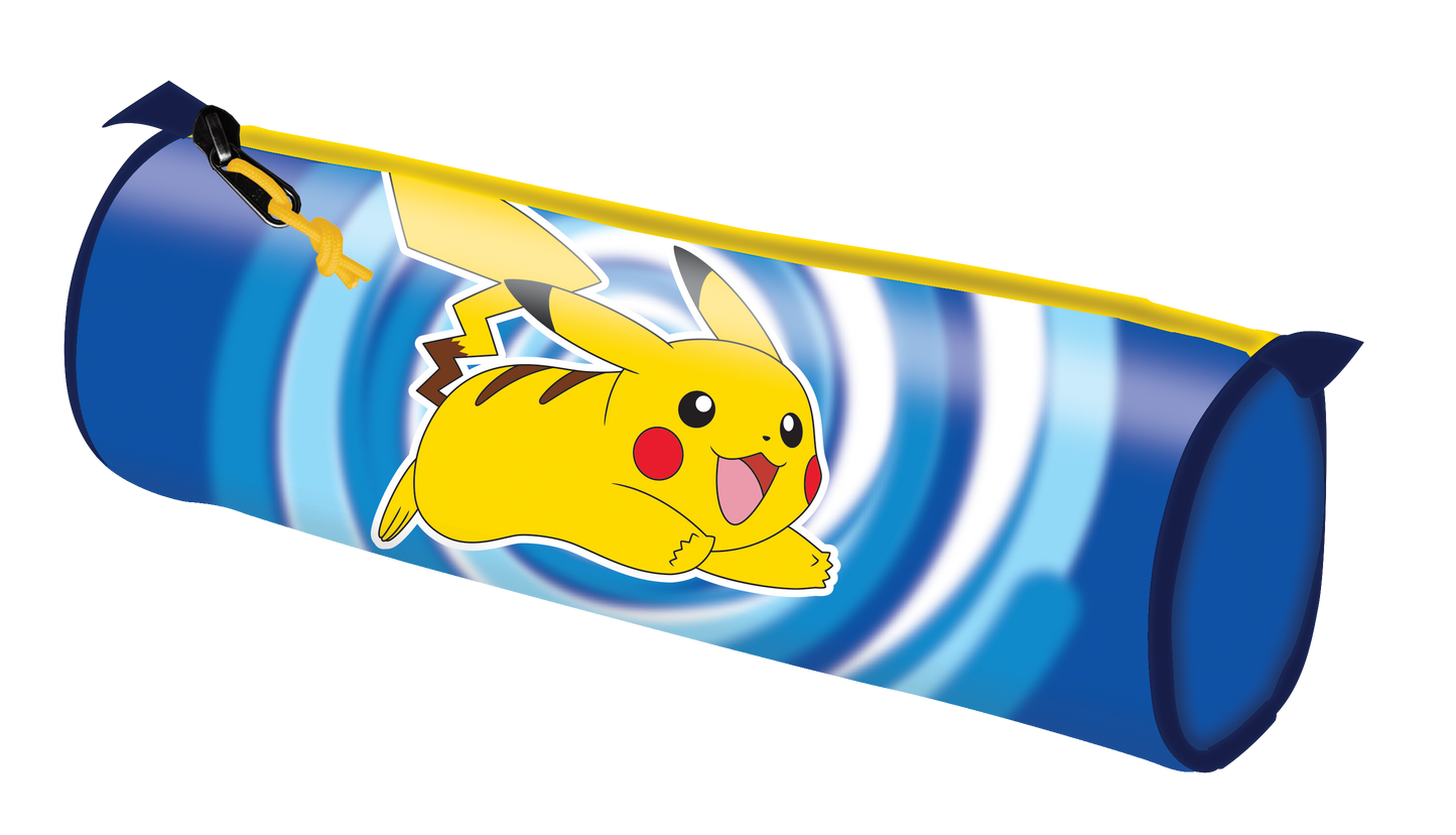 Pokémon round pencil case L 22 cm, dia. 7 cm, 300D nylon
