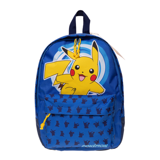 Pokémon Rygsæk med firkantede front lommer,  300D nylon. H 38 cm, W 28, D 13 cm, volume ca. 13 liter