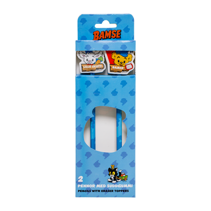 BAMSE, 2-pack pencils with 2 eraser toppers