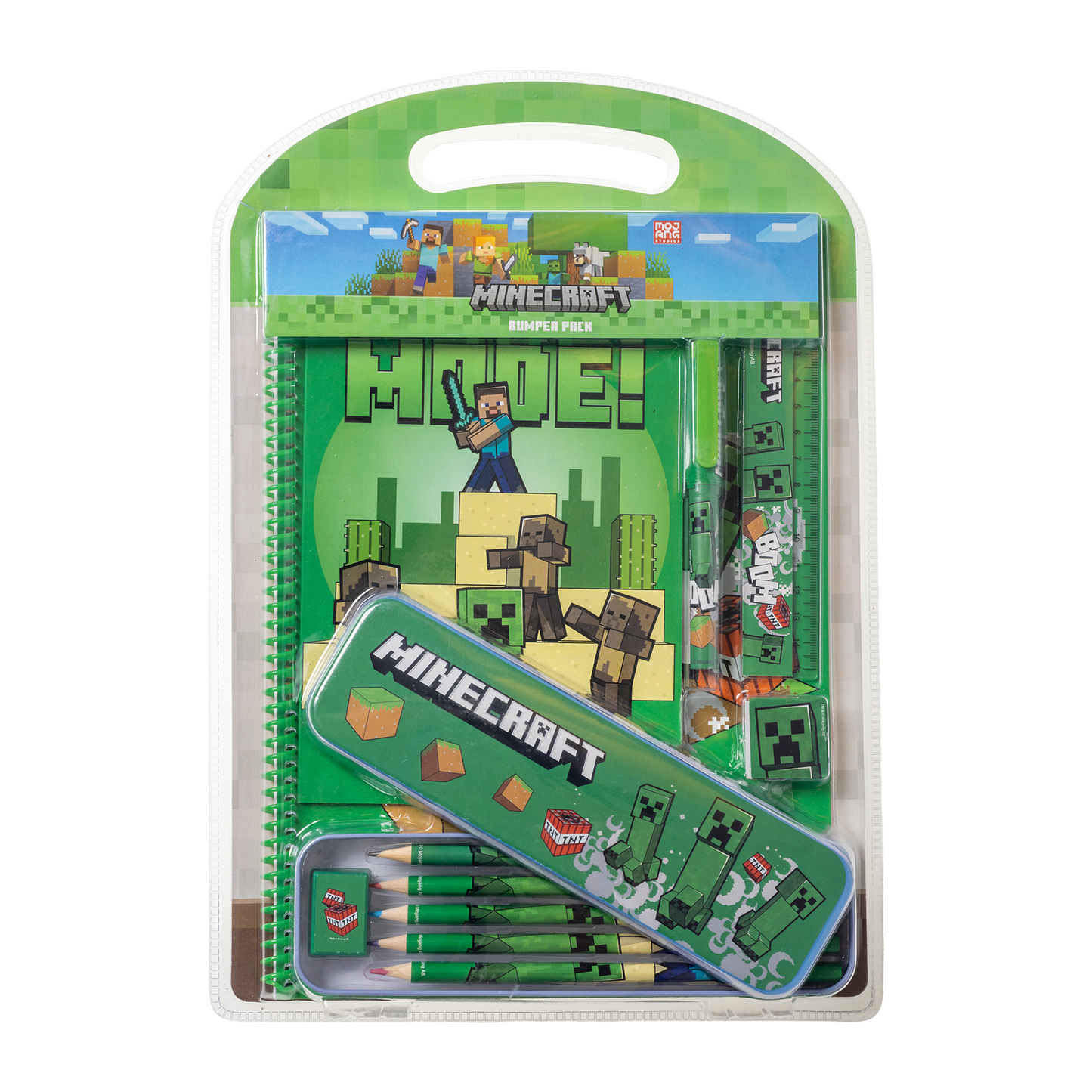 Minecraft writing set with metal box