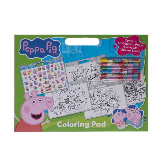 Gurli Gris, Maleblok A4 med 6 farvekridt + klistermærker