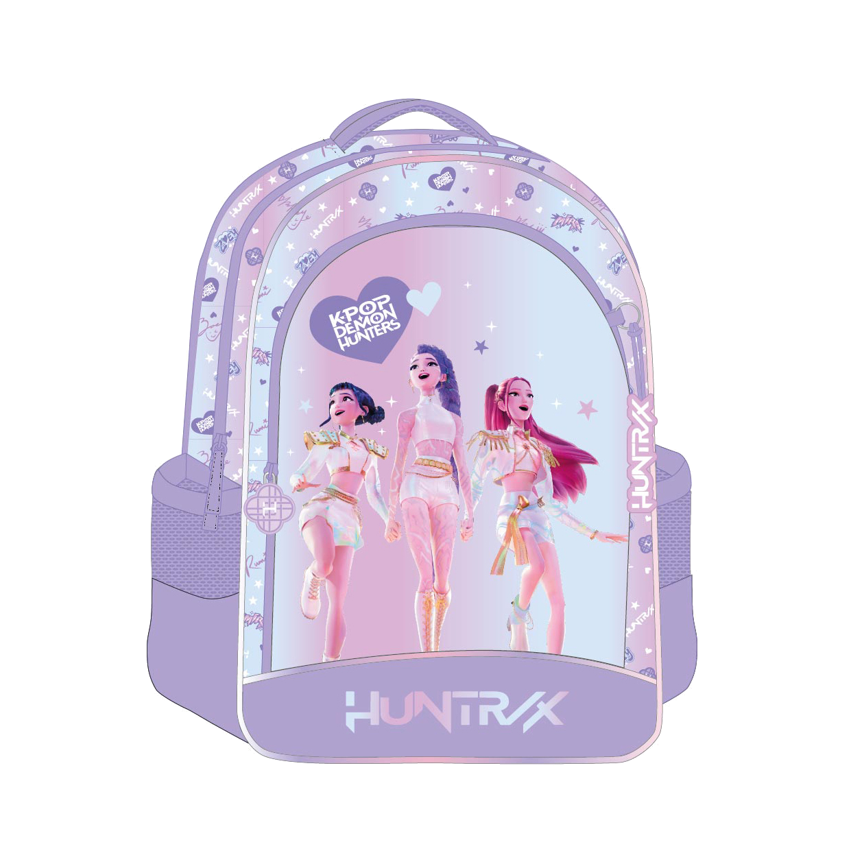 Kpop Demon Hunters Lilac backpack with 2 compartments + 2 side pockets, 41 x 37 x 20 cm